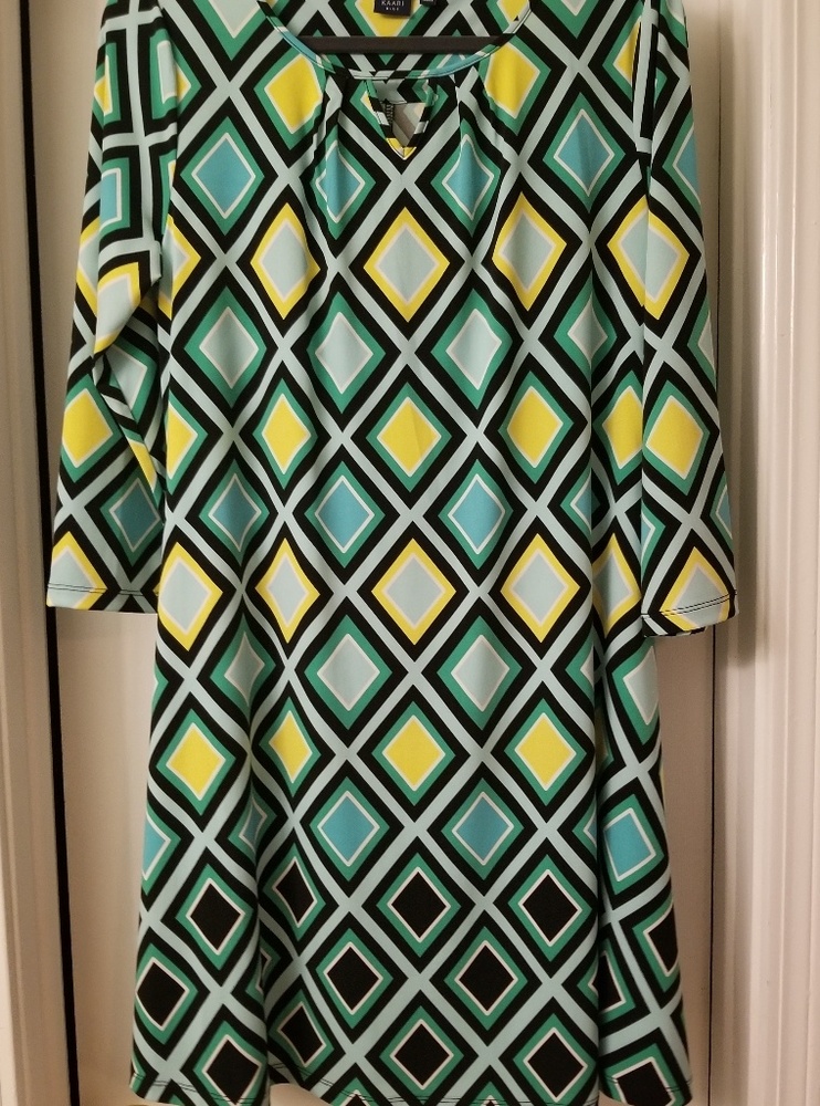 Karri Blue Diamond print shift dress